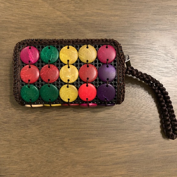 Handbags - Handmade Multicolour Coconut Disc Women's Wristlet EUC